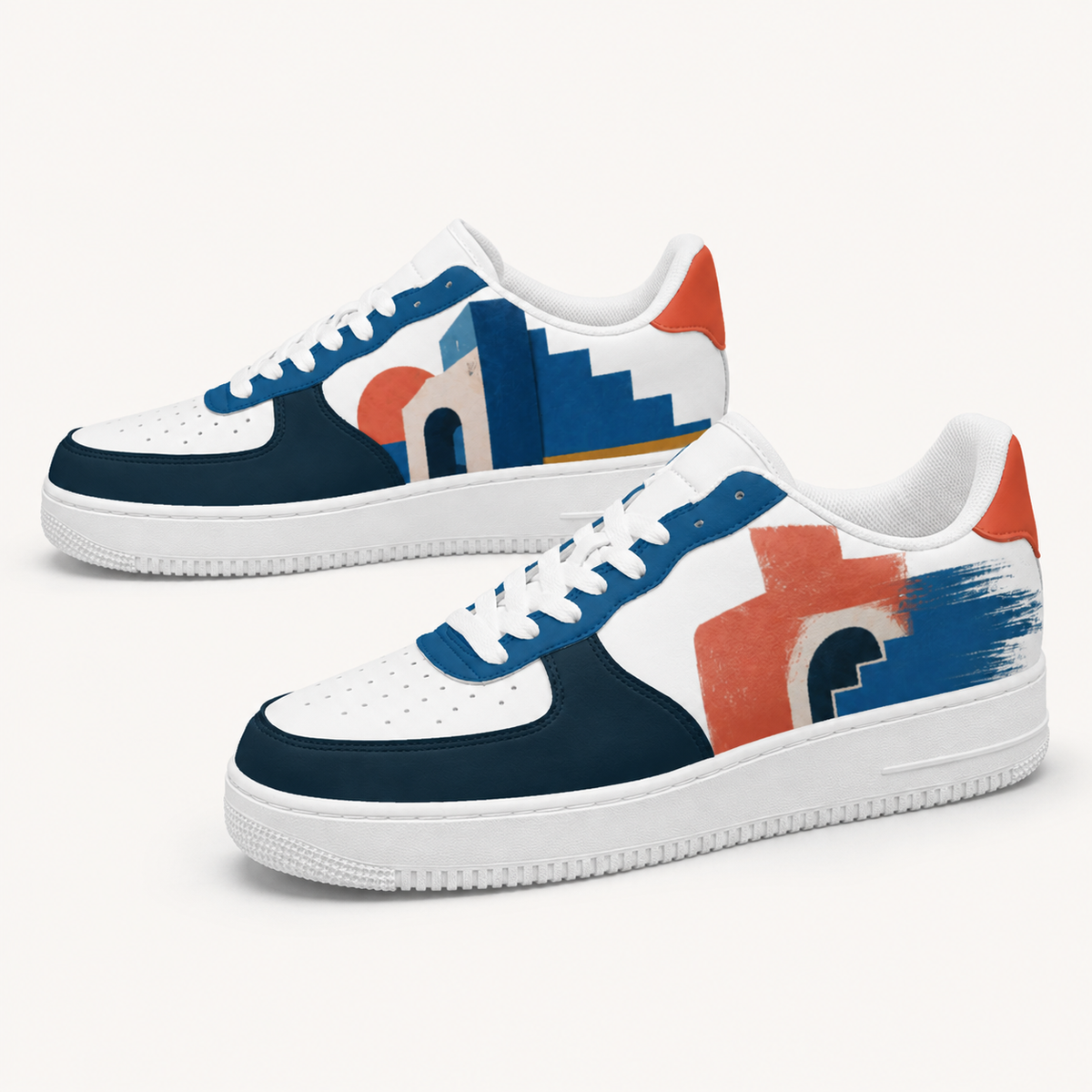 Blue & Terracotta Art Sneakers