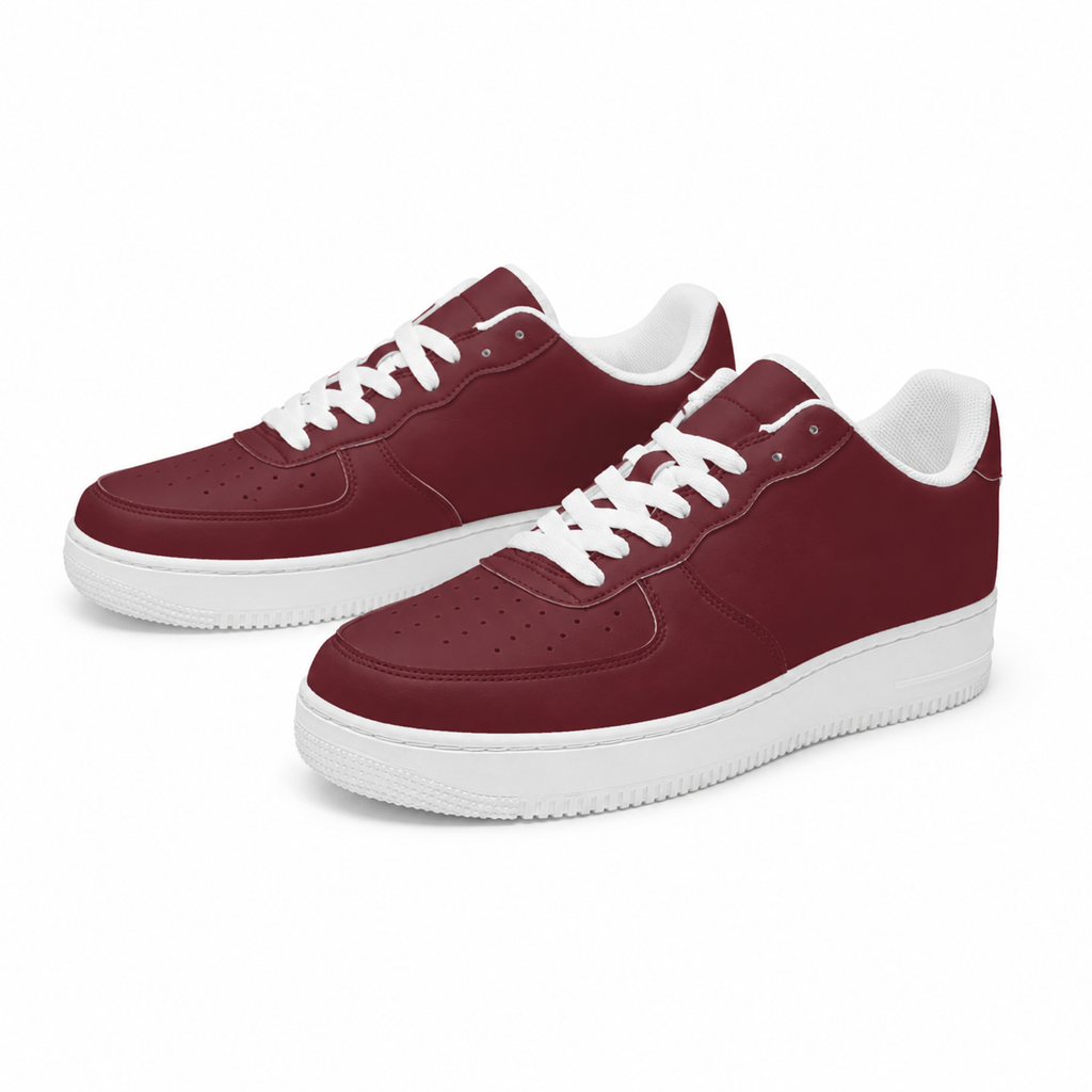 Burgundy Low-Top Sneakers – Minimal Everyday Style