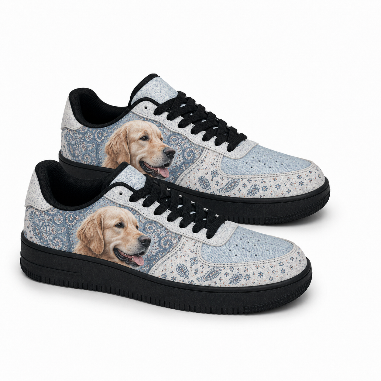 Golden Retriever Mom Blue Bandana Sneakers