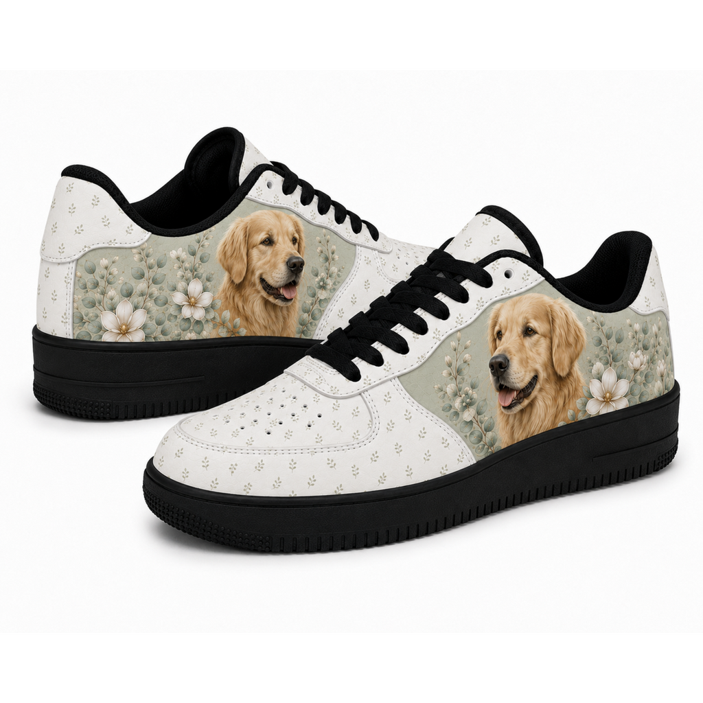 Golden Retriever Mom Vintage Garden Floral Sneakers