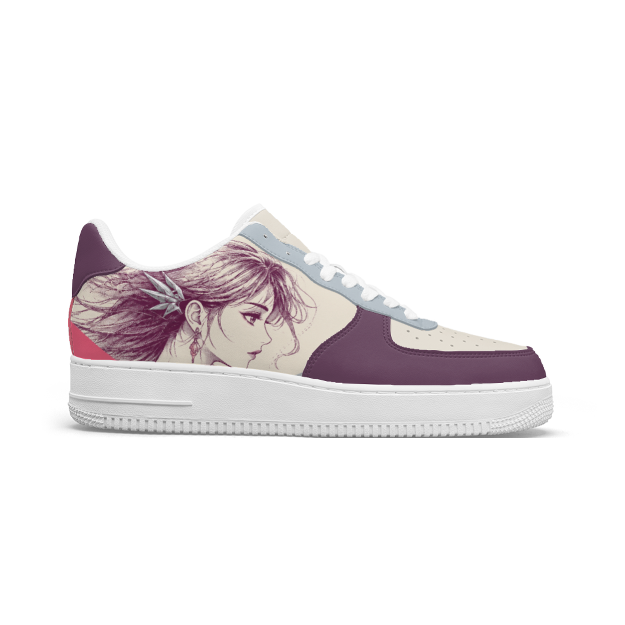 Plum Anime Portrait Sneakers