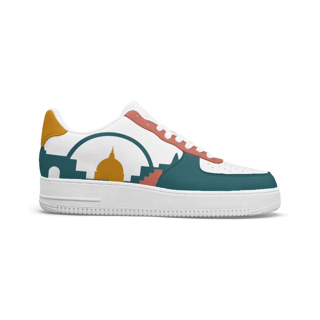 Teal Cityscape Sneakers