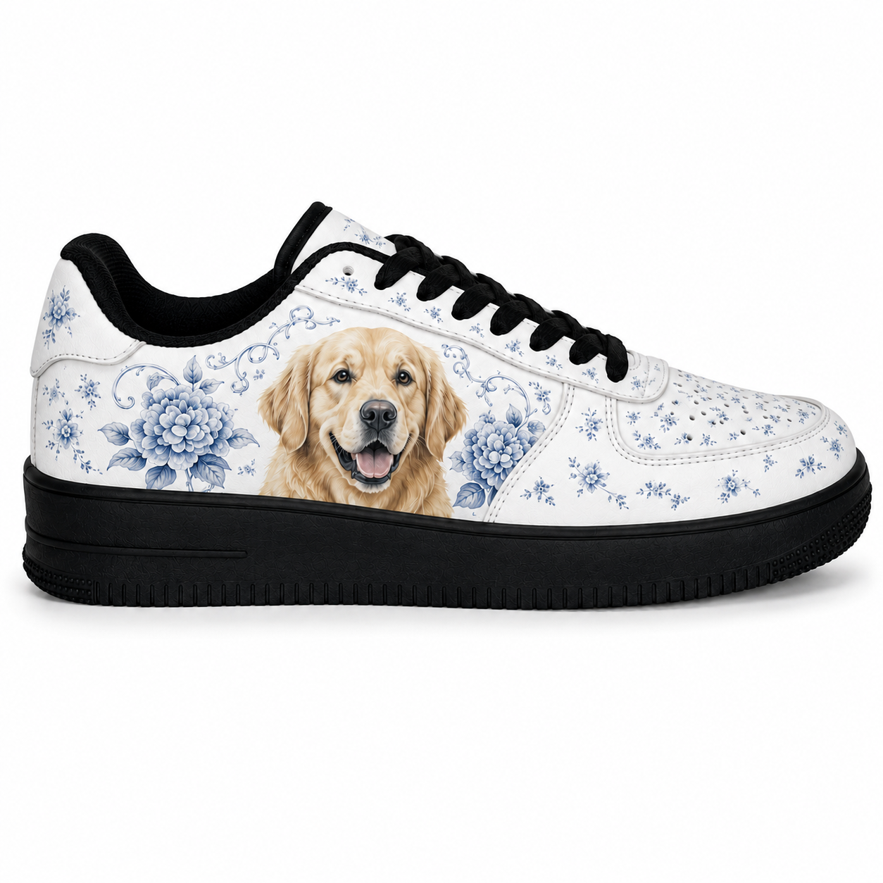 Golden Retriever Mom Blue Porcelain Sneakers