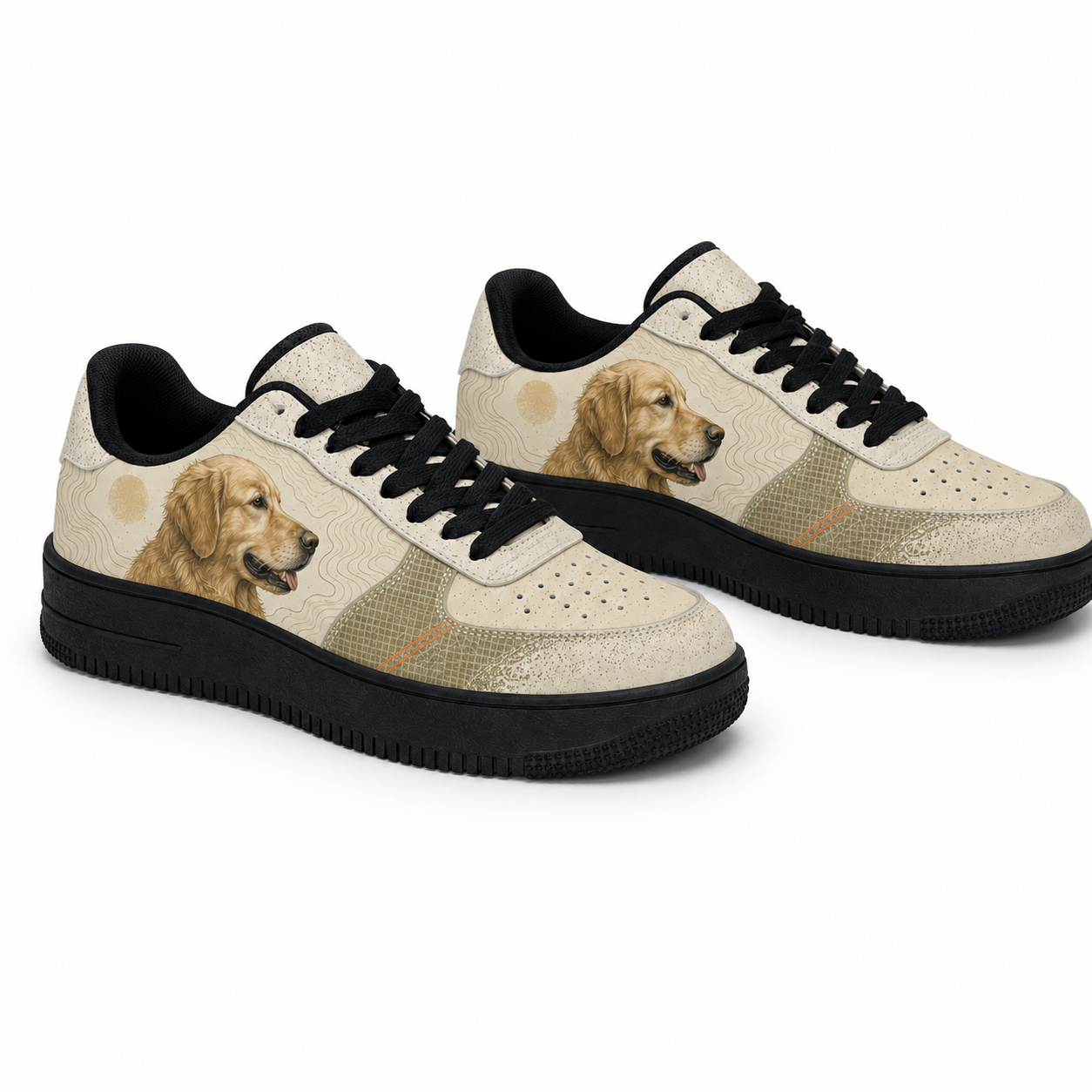 Golden Retriever Mom Earth-Tone Sneakers
