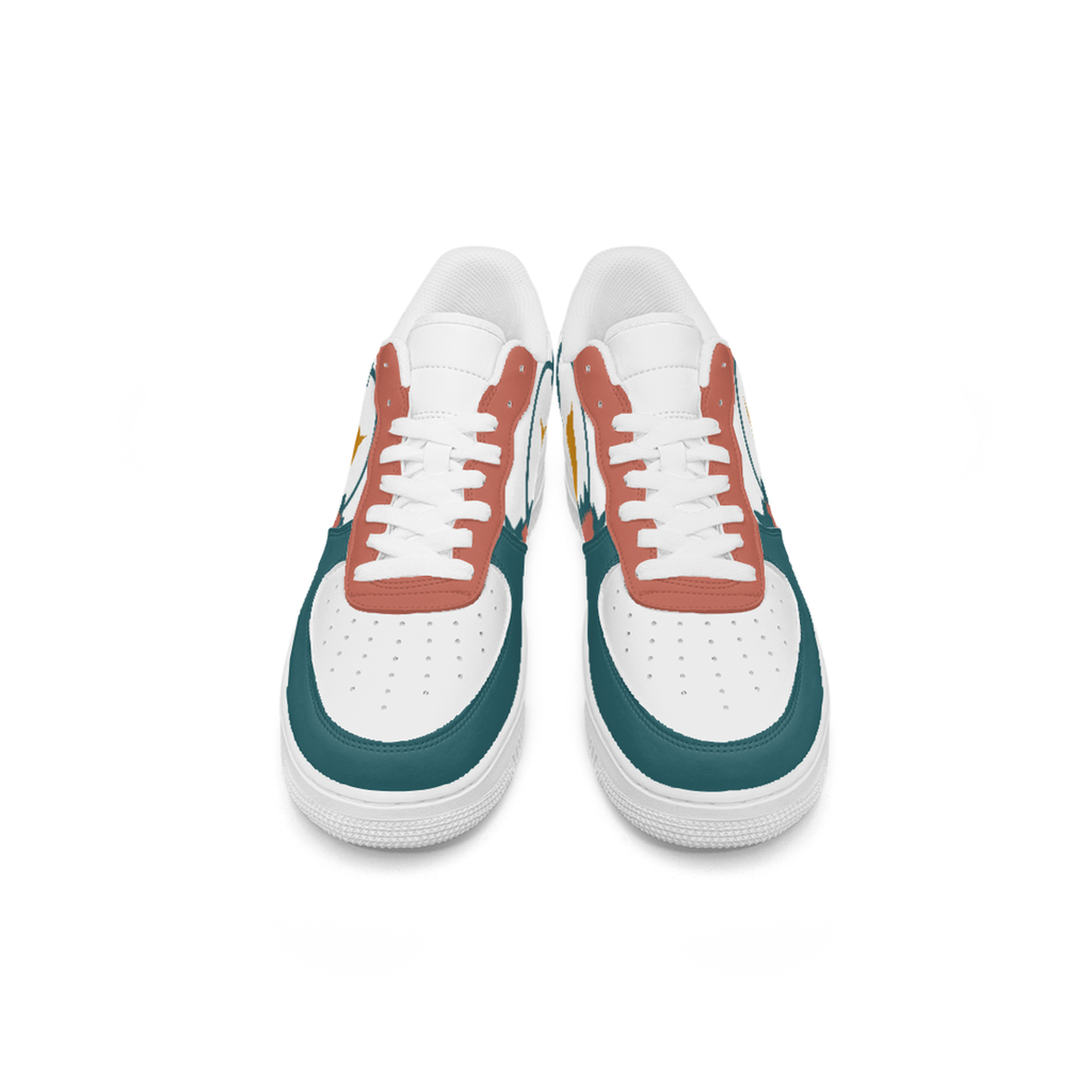 Teal Cityscape Sneakers