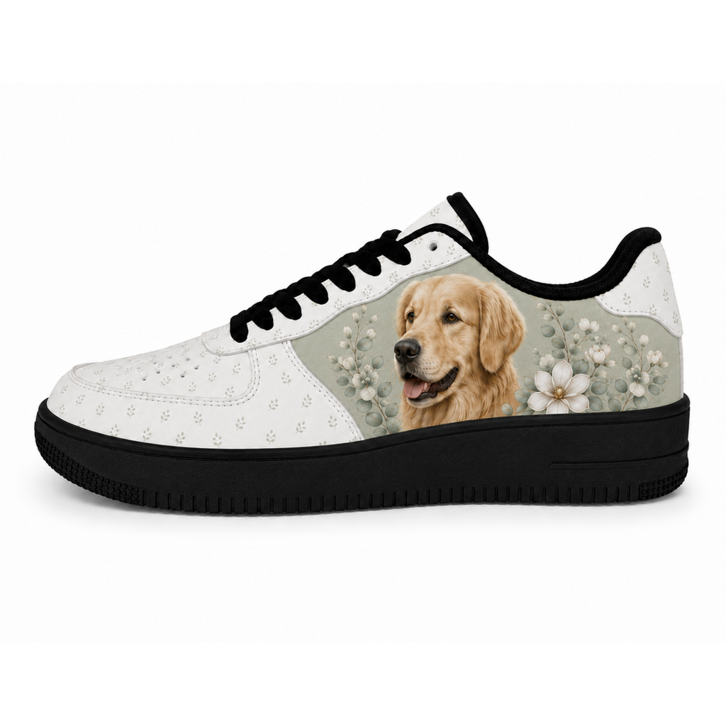 Golden Retriever Mom Vintage Garden Floral Sneakers