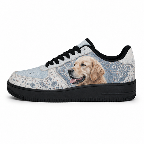 Golden Retriever Mom Blue Bandana Sneakers