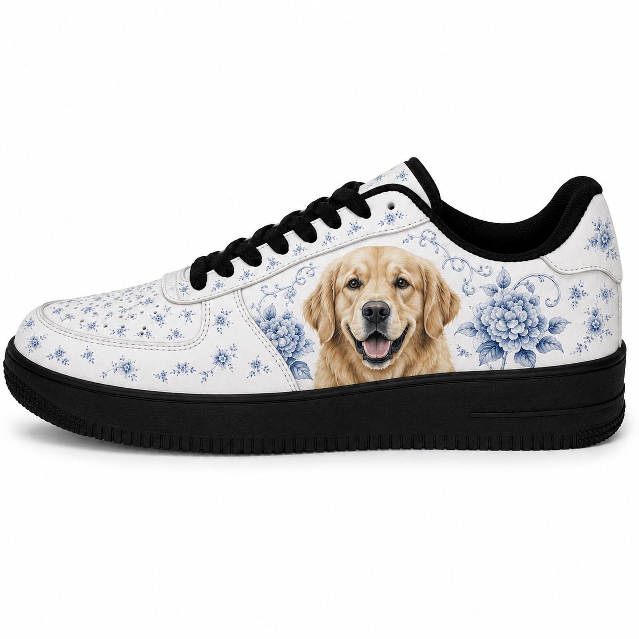 Golden Retriever Mom Blue Porcelain Sneakers