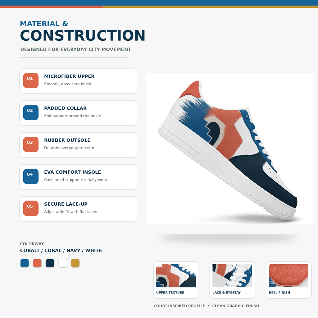 Blue & Terracotta Art Sneakers