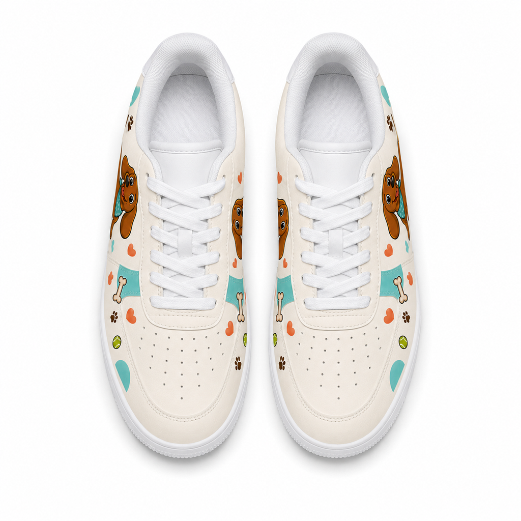 Apricot dog flat shoes