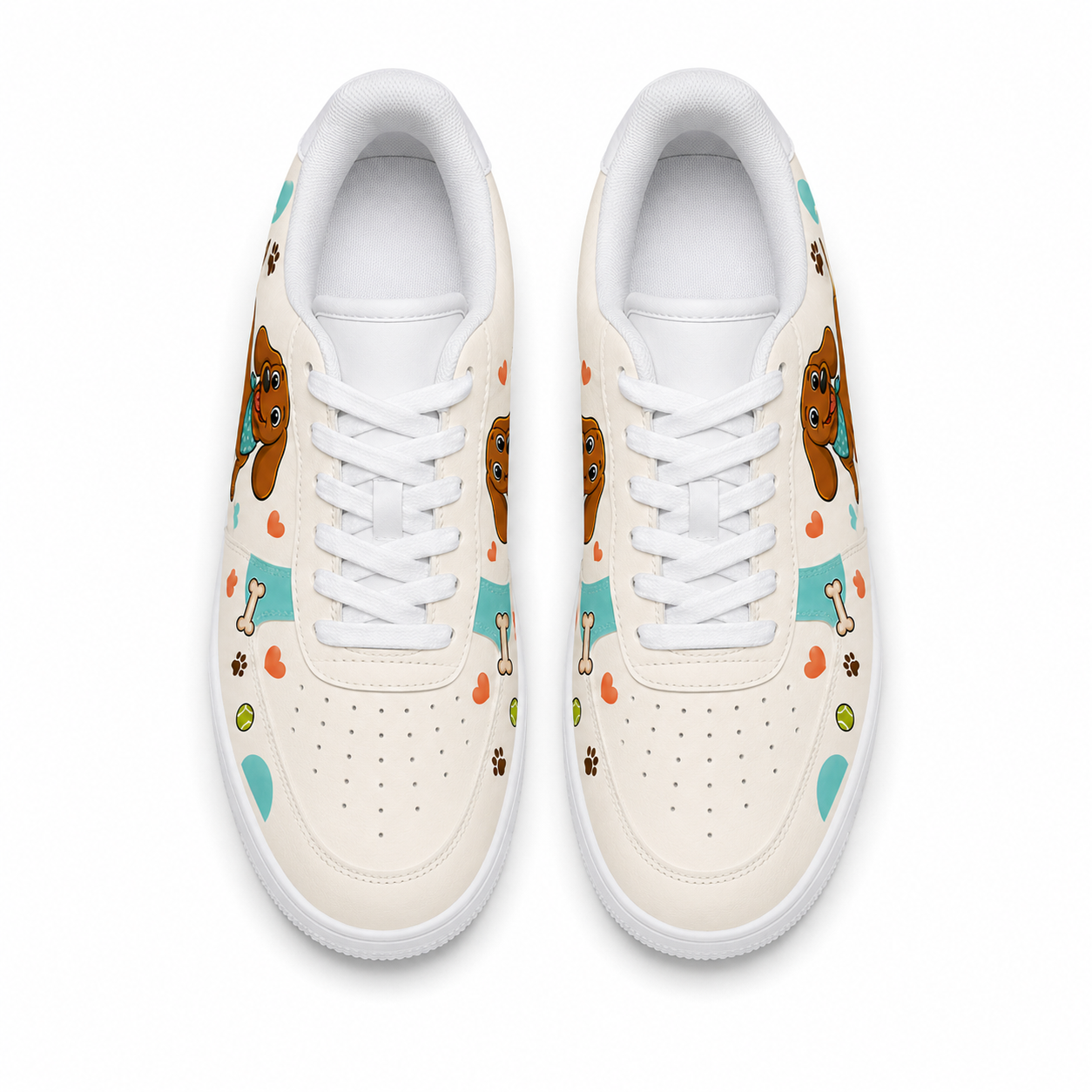 Apricot dog flat shoes