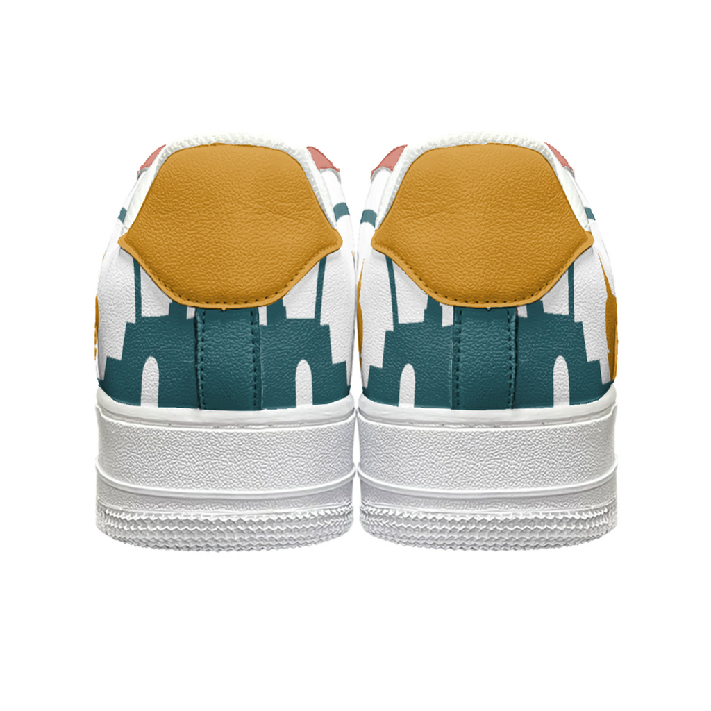 Teal Cityscape Sneakers