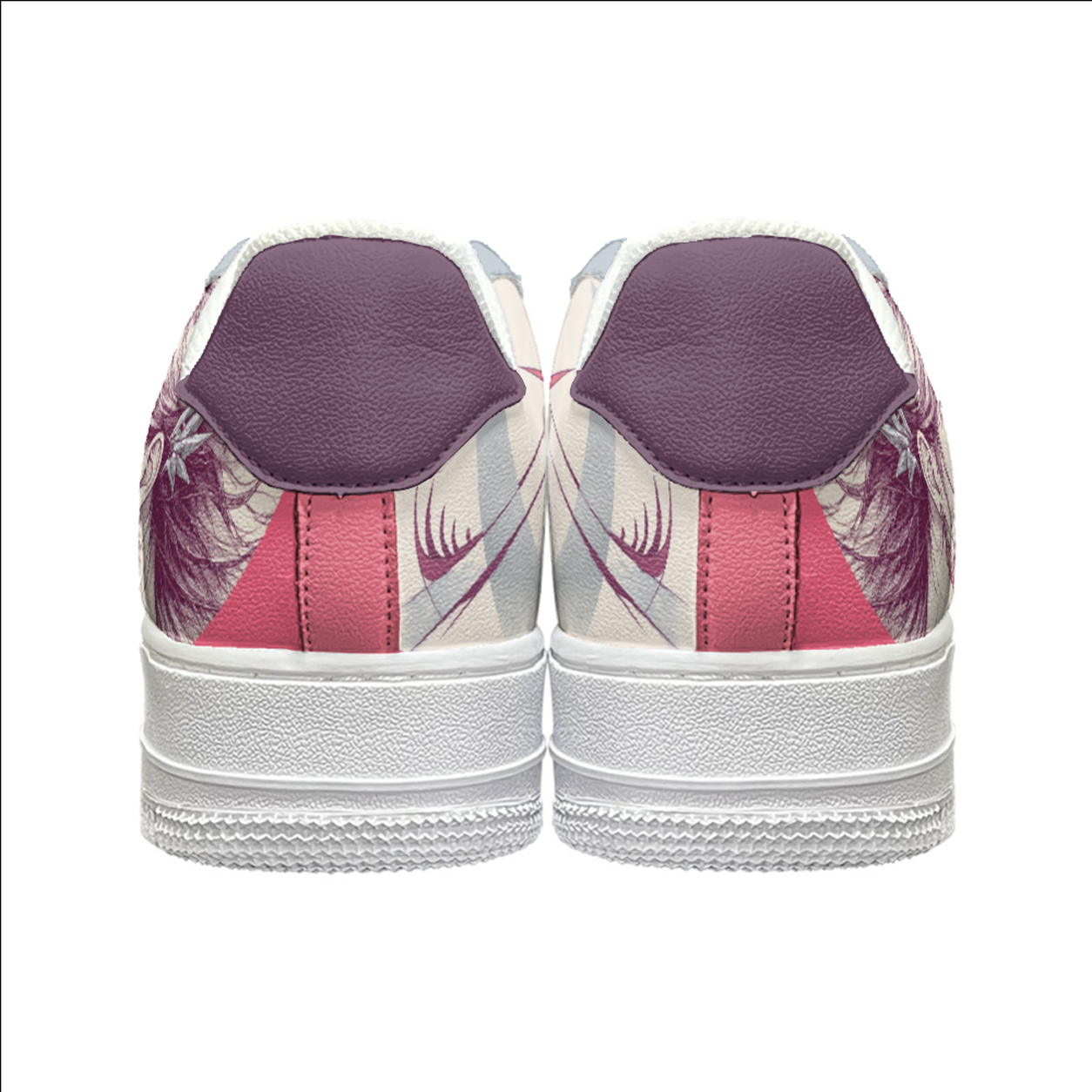 Plum Anime Portrait Sneakers