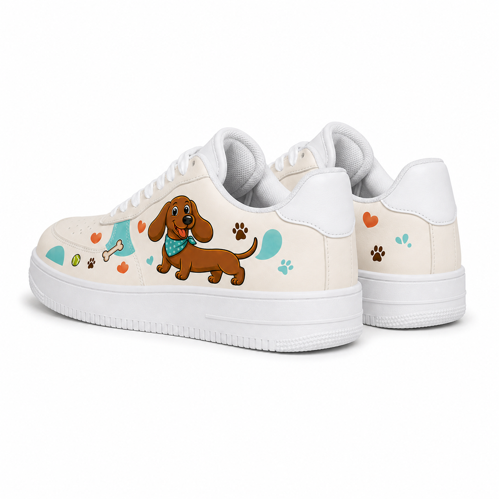 Apricot dog flat shoes
