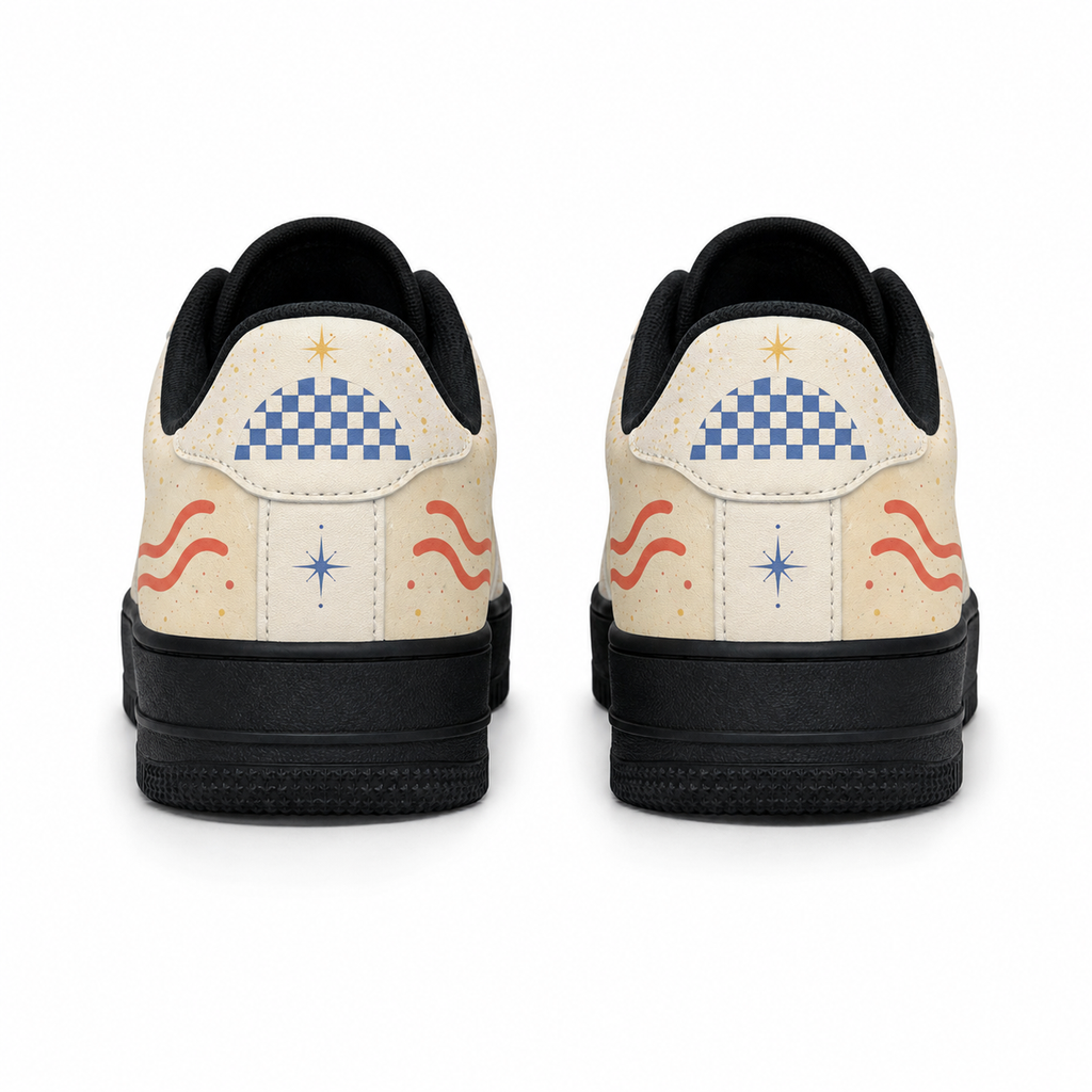 Golden Retriever Mom Retro Patchwork Sneakers