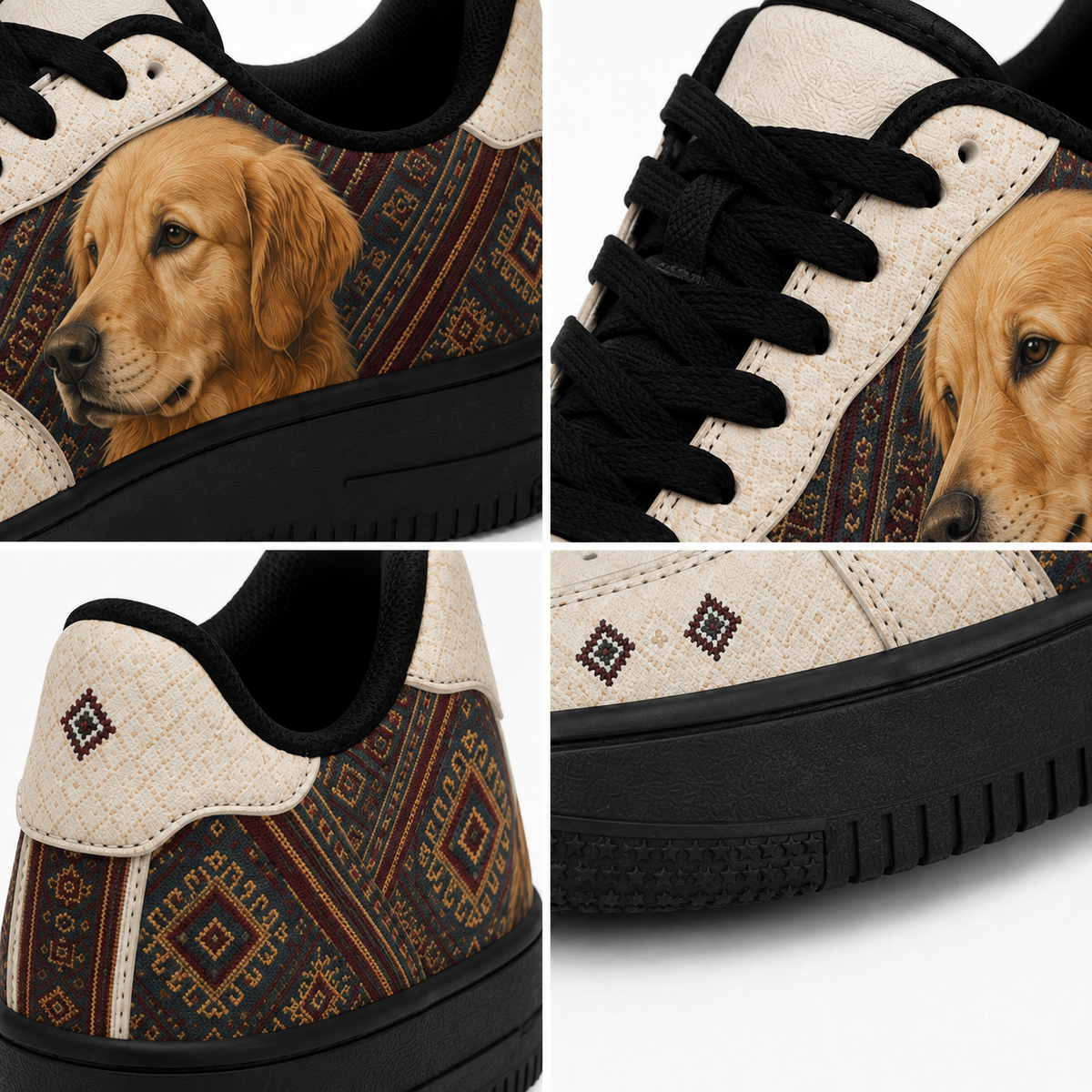 Golden Retriever Mom Southwestern Boho Sneakers