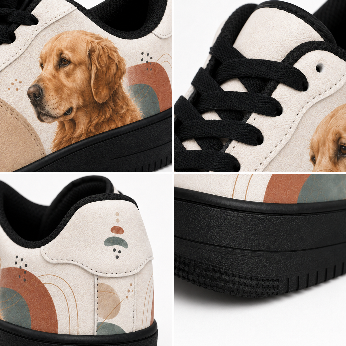 Golden Retriever Mom Mid-Century Boho Sneakers