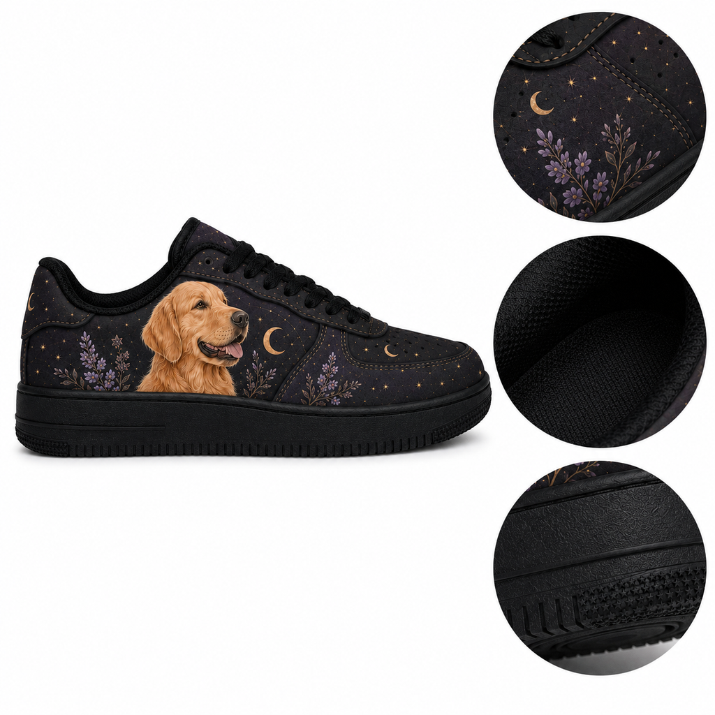 Golden Retriever Mom Celestial Night Sneakers
