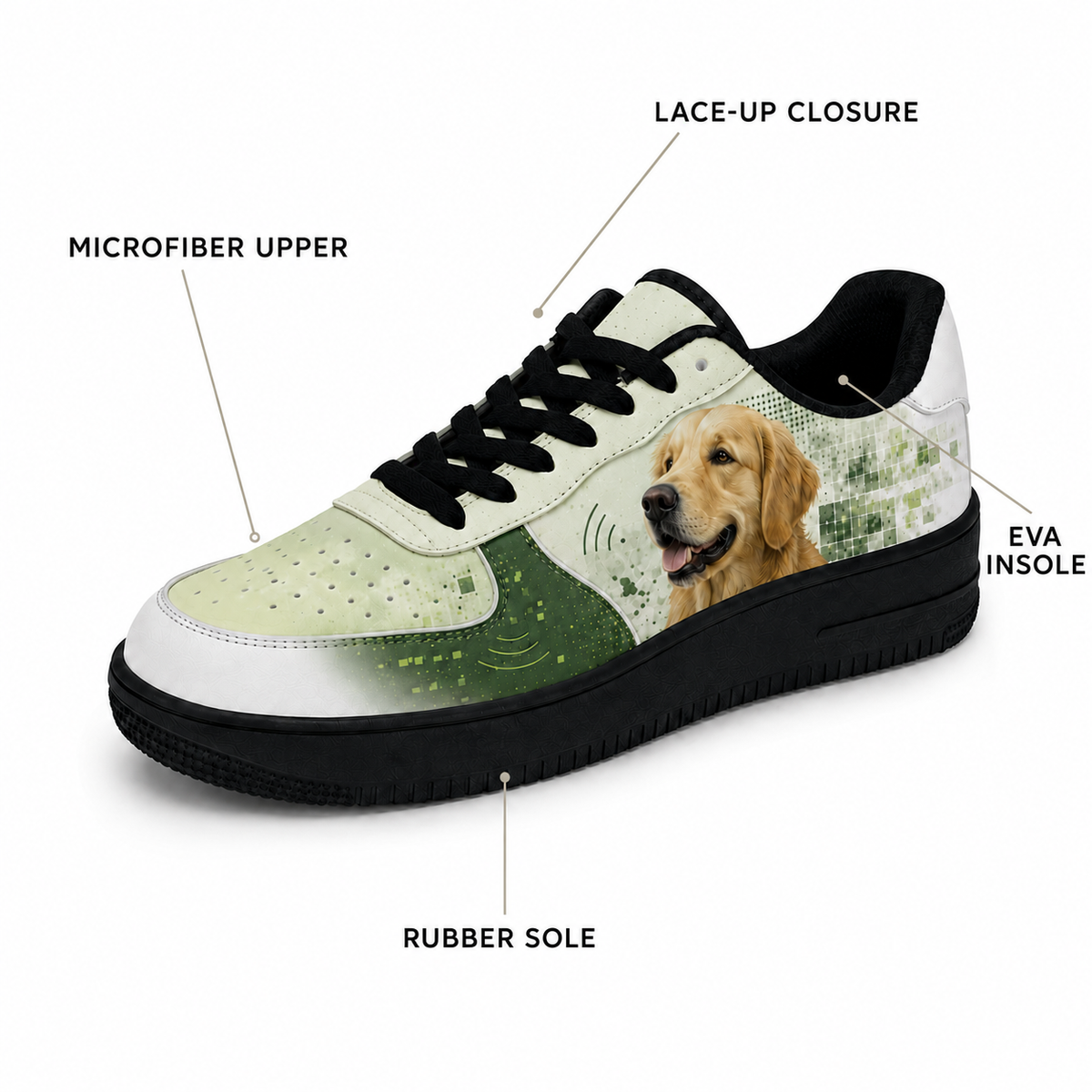 Golden Retriever Mom Sage Botanical Sneakers