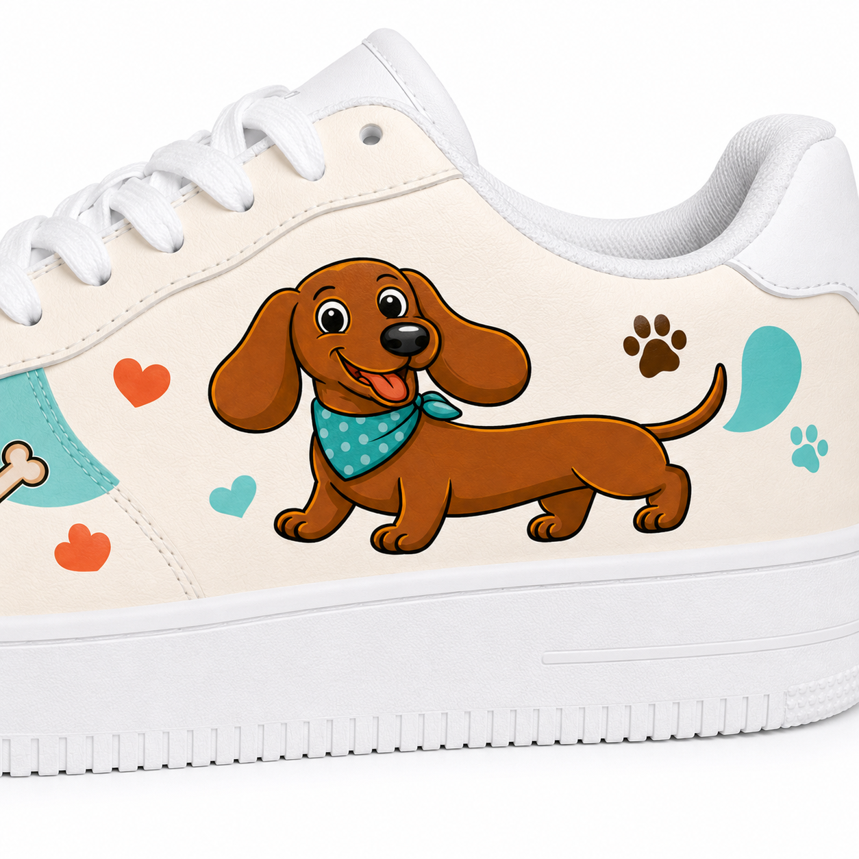 Apricot dog flat shoes