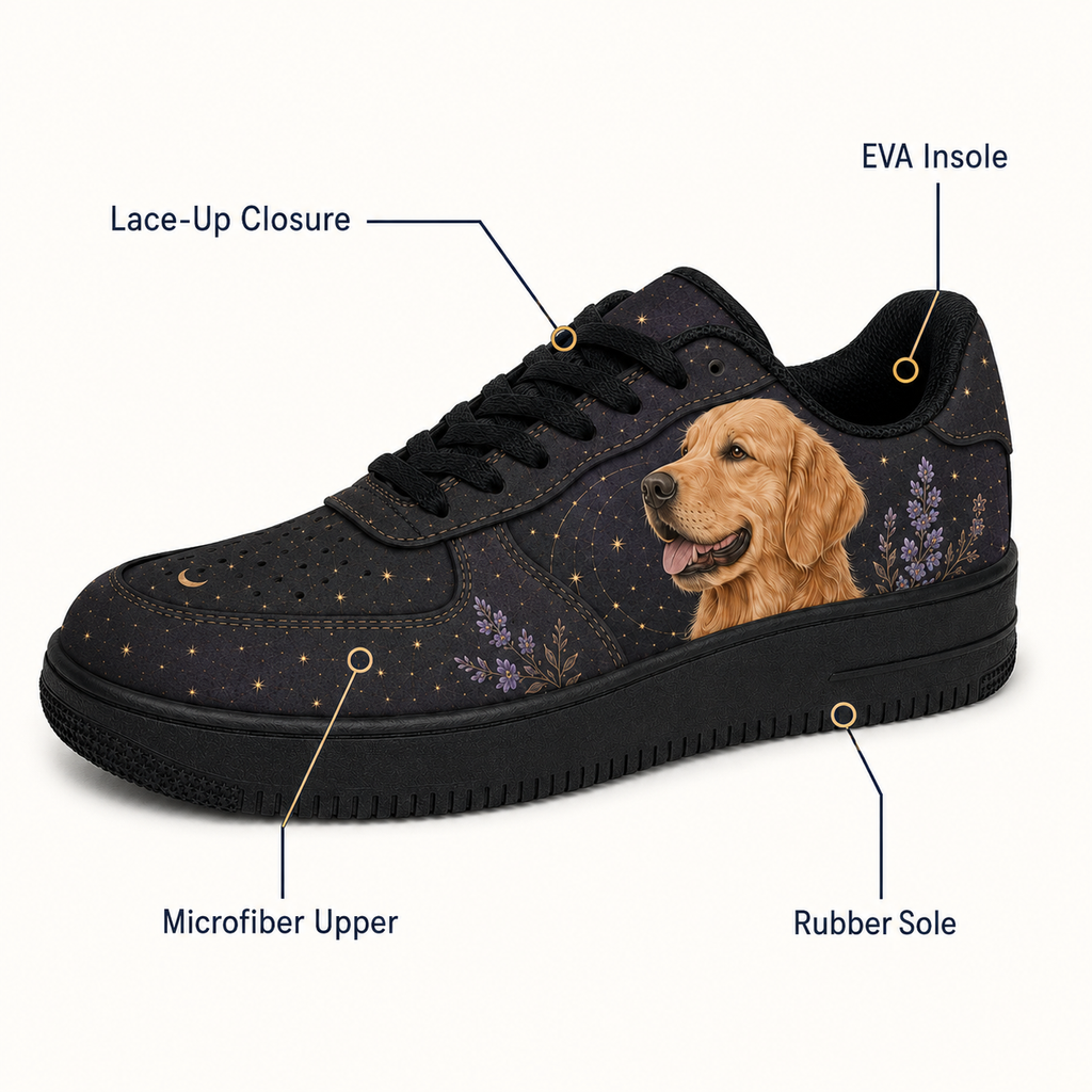 Golden Retriever Mom Celestial Night Sneakers