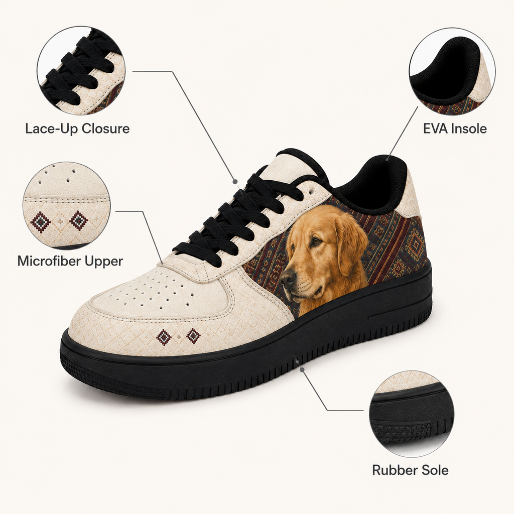 Golden Retriever Mom Southwestern Boho Sneakers