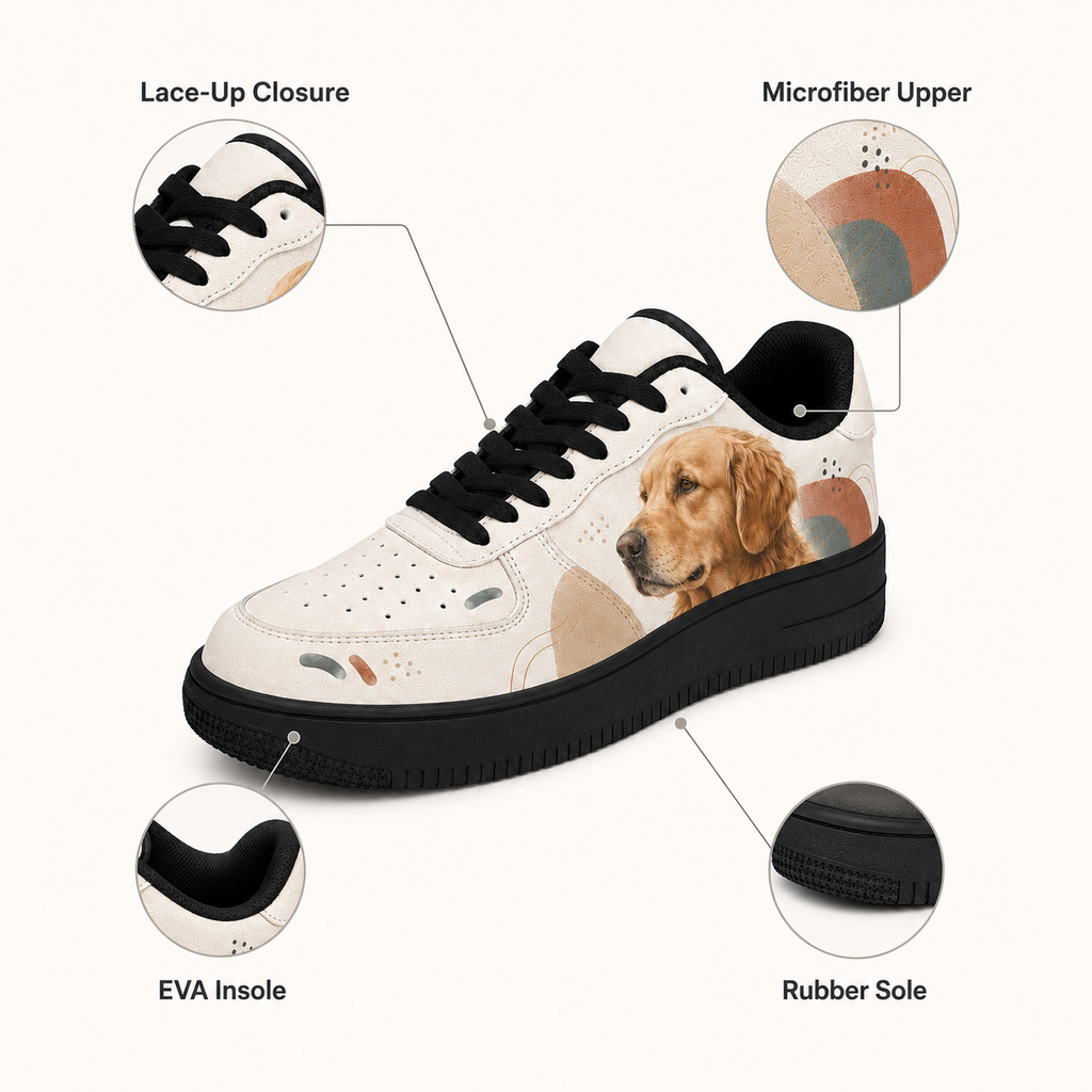 Golden Retriever Mom Mid-Century Boho Sneakers