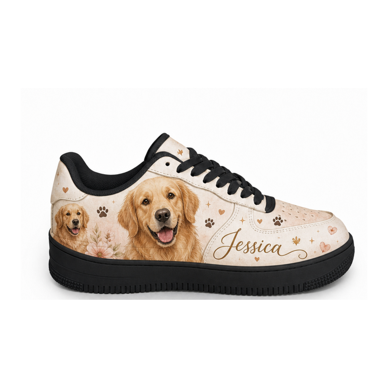 Two pairs of golden retriever flat shoes