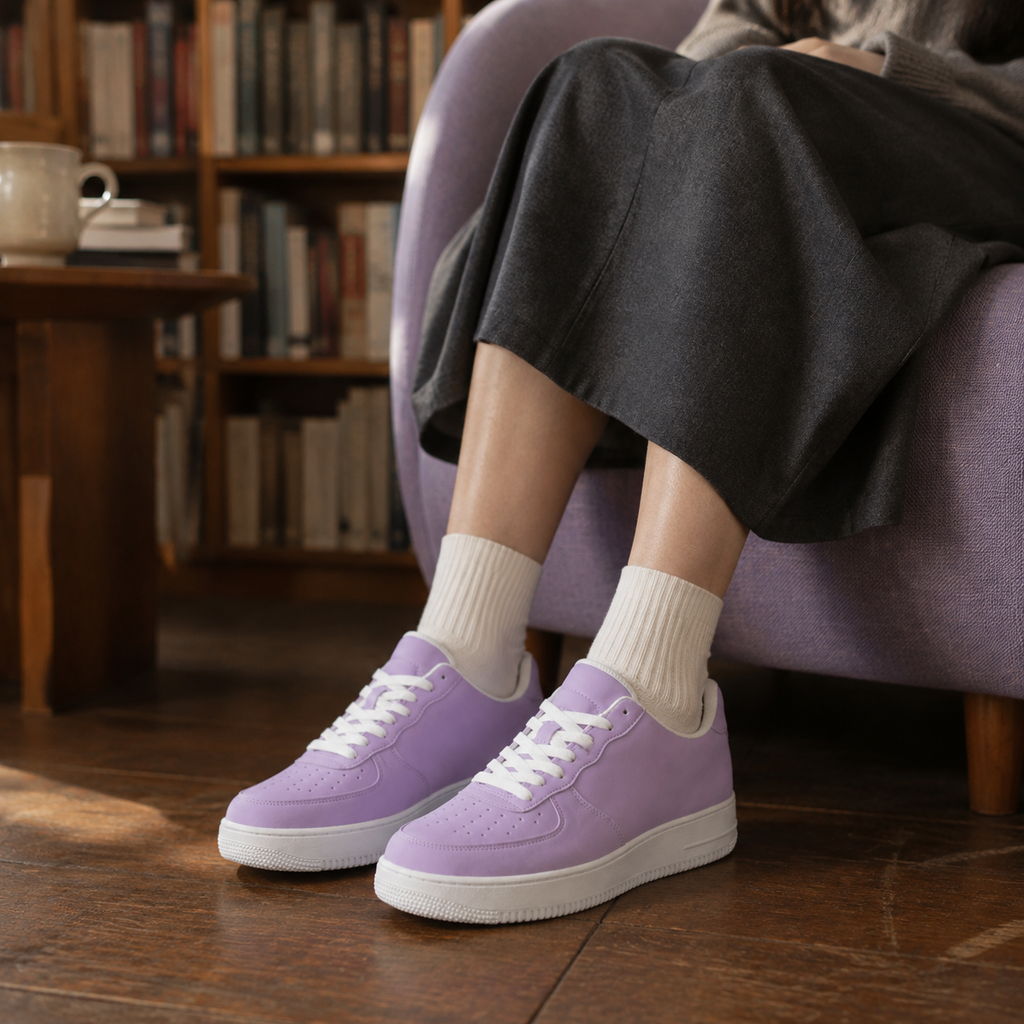 Soft Lavender Low-Top Sneakers – Minimal Everyday Style