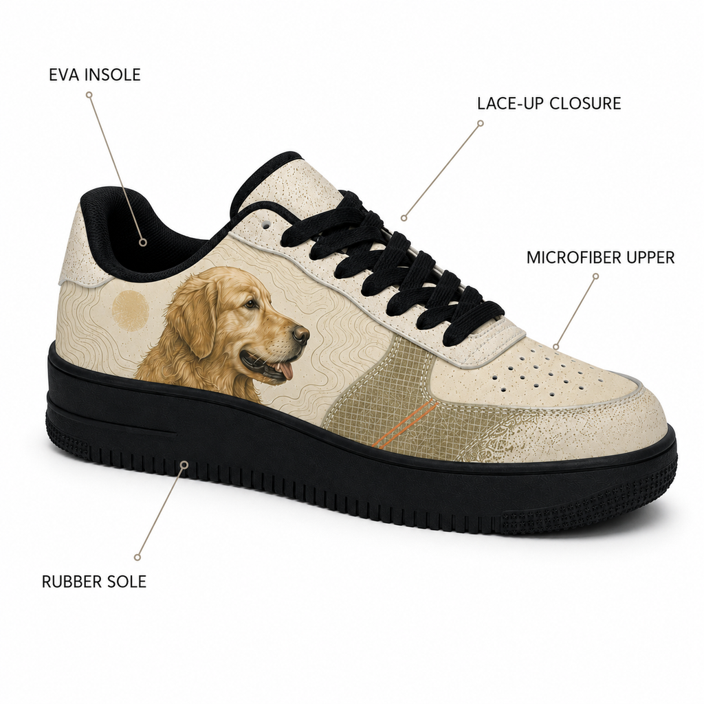 Golden Retriever Mom Earth-Tone Sneakers