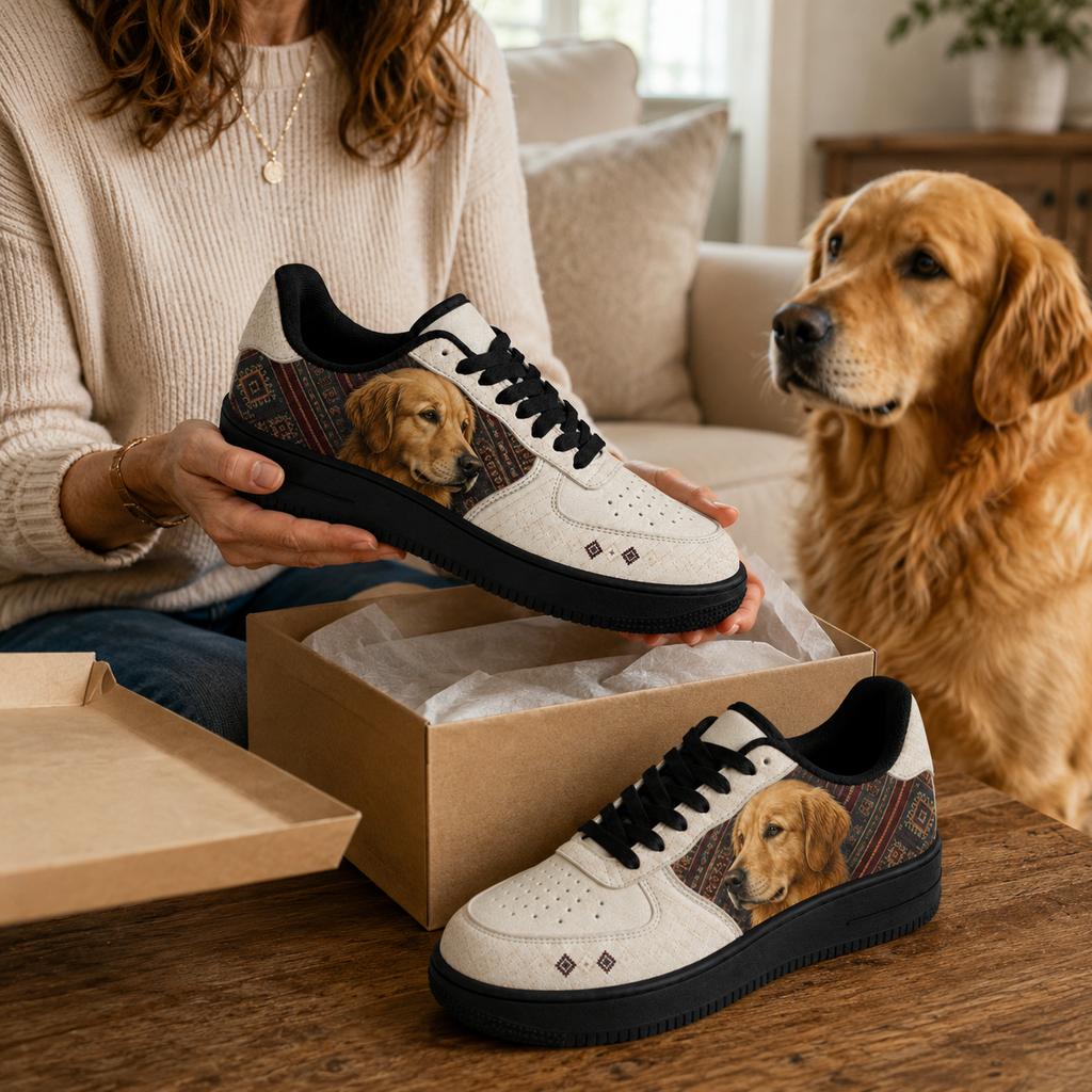 Golden Retriever Mom Southwestern Boho Sneakers
