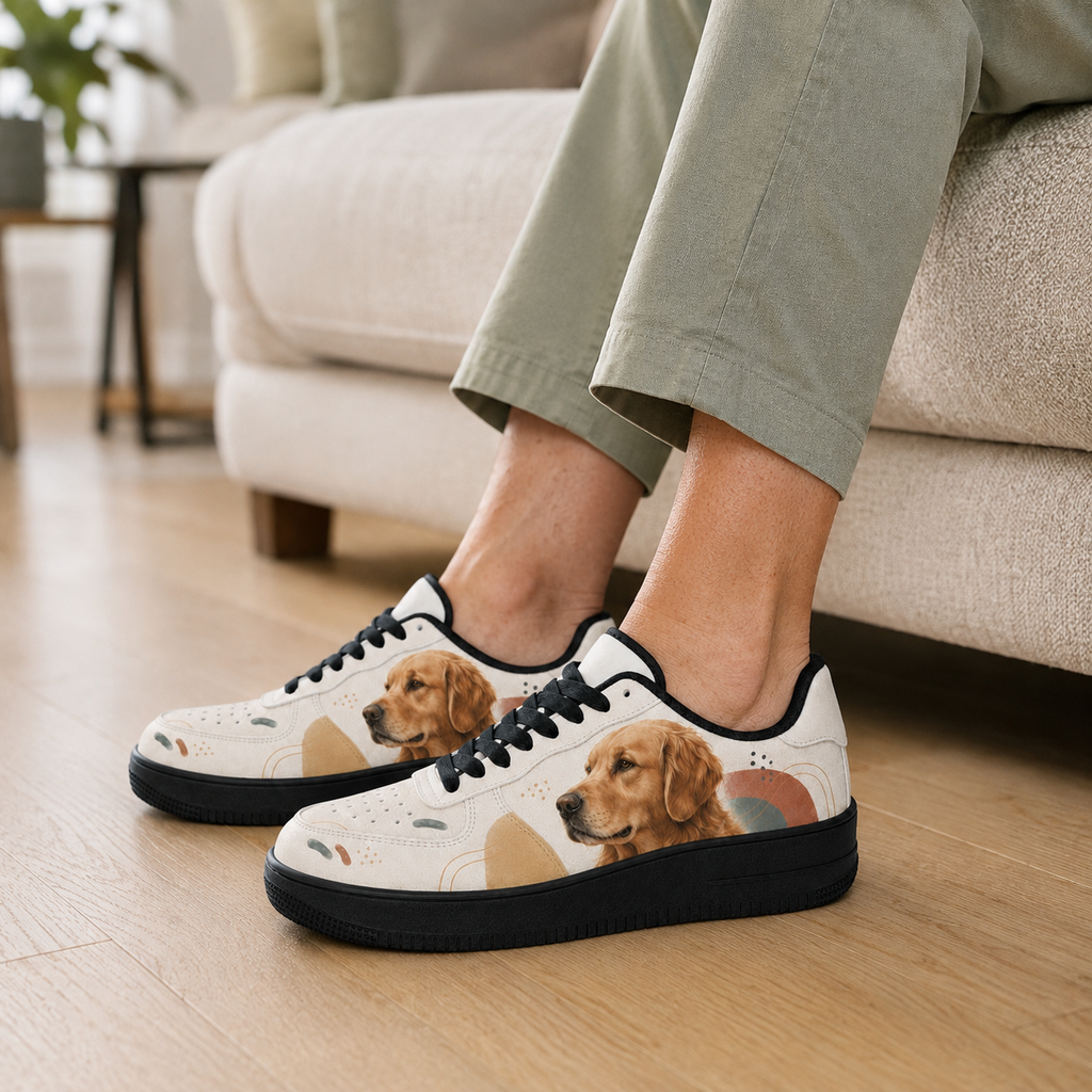 Golden Retriever Mom Mid-Century Boho Sneakers