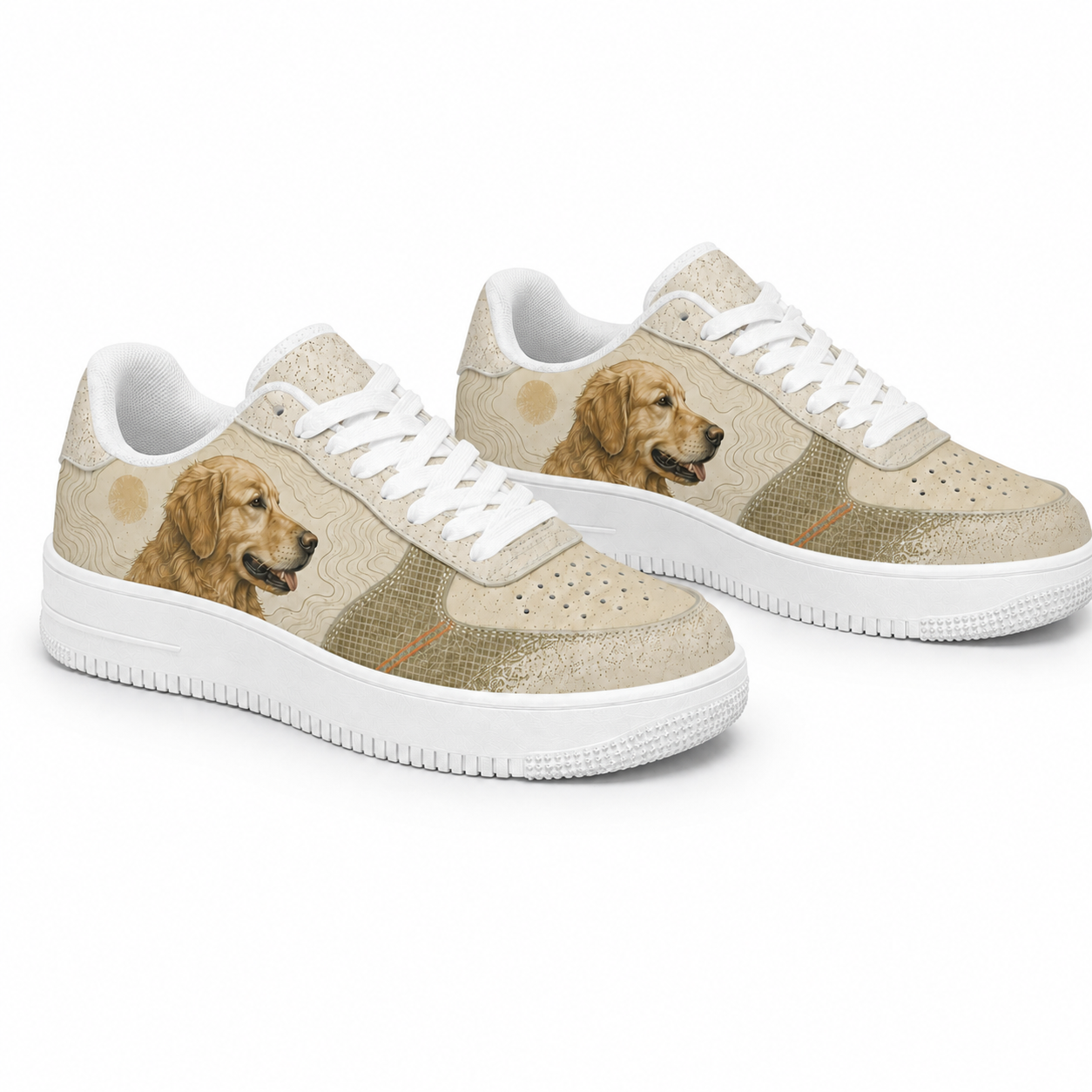 Golden Retriever Mom Earth-Tone Sneakers