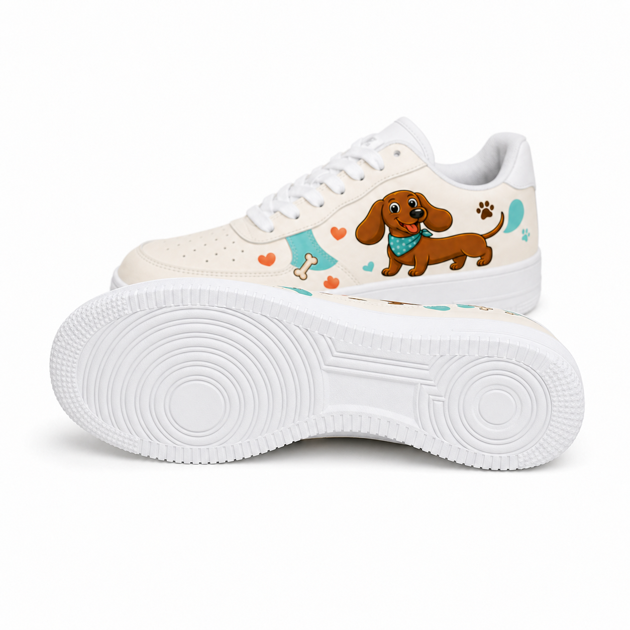 Apricot dog flat shoes