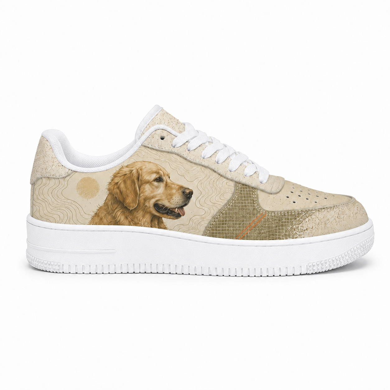 Golden Retriever Mom Earth-Tone Sneakers