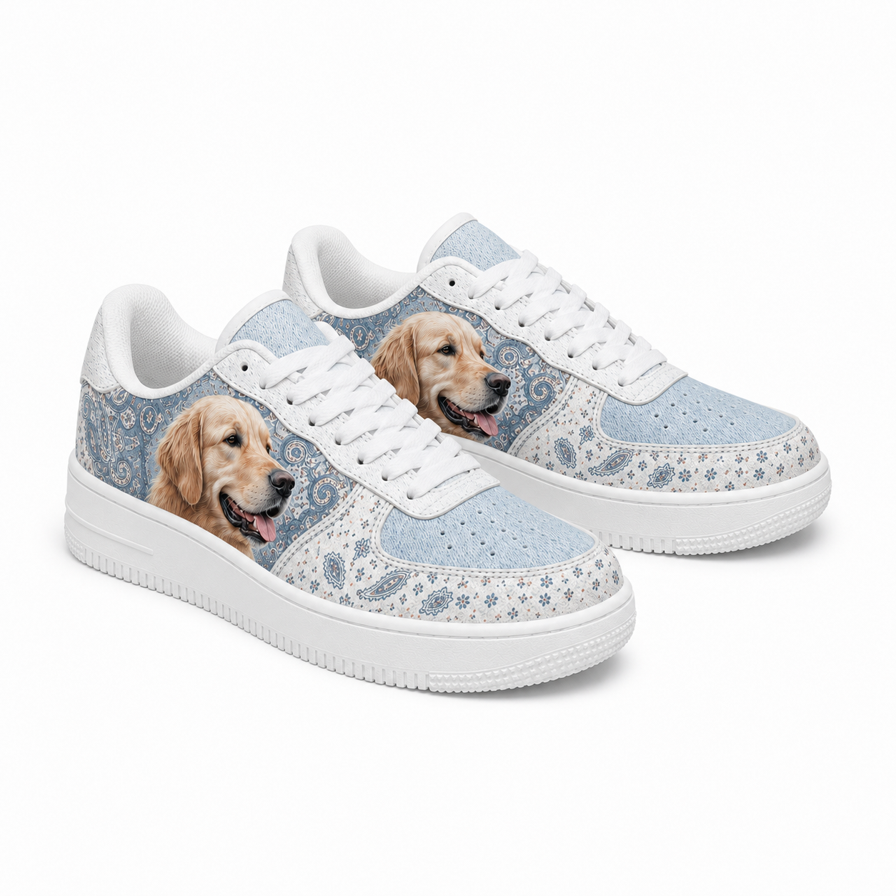 Golden Retriever Mom Blue Bandana Sneakers