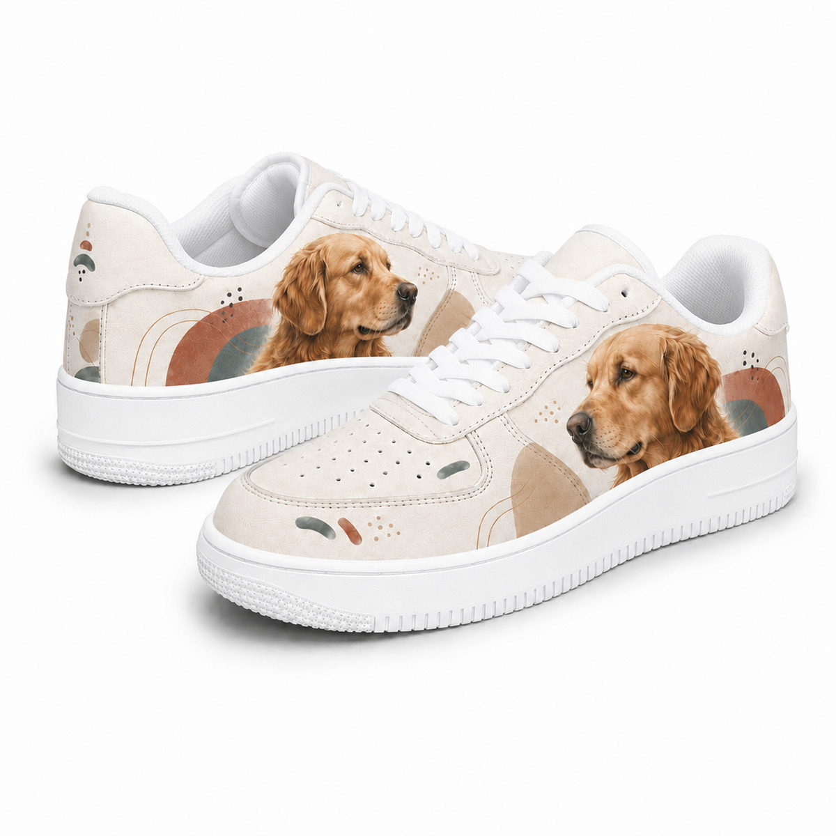 Golden Retriever Mom Mid-Century Boho Sneakers