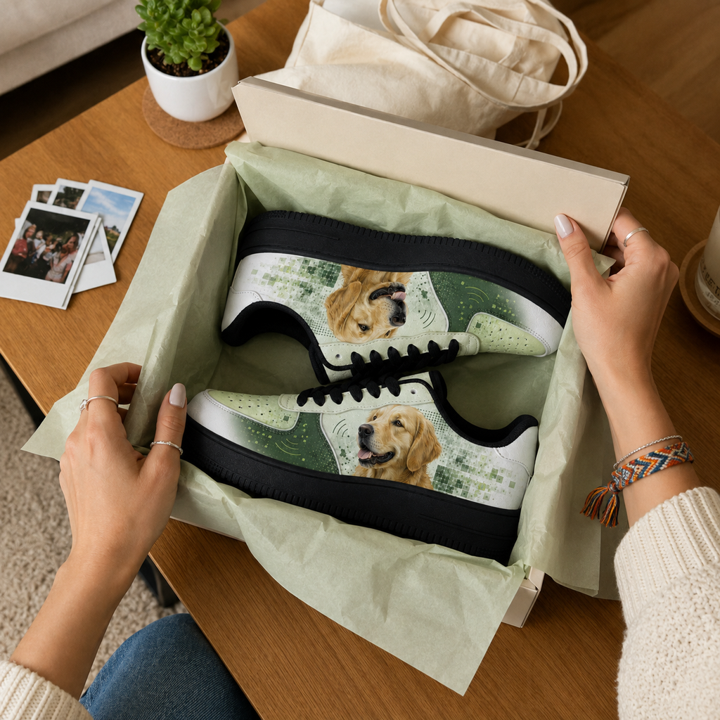 Golden Retriever Mom Sage Botanical Sneakers