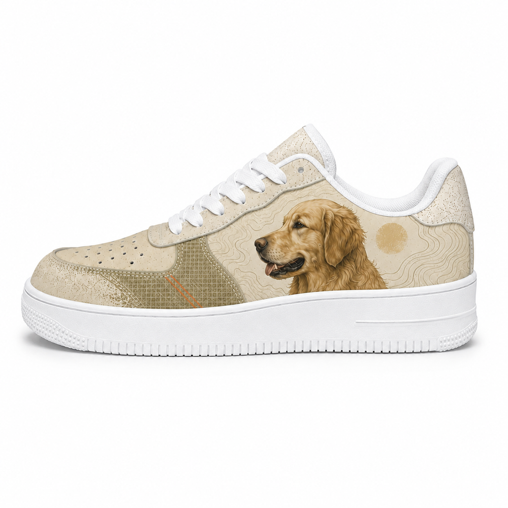 Golden Retriever Mom Earth-Tone Sneakers