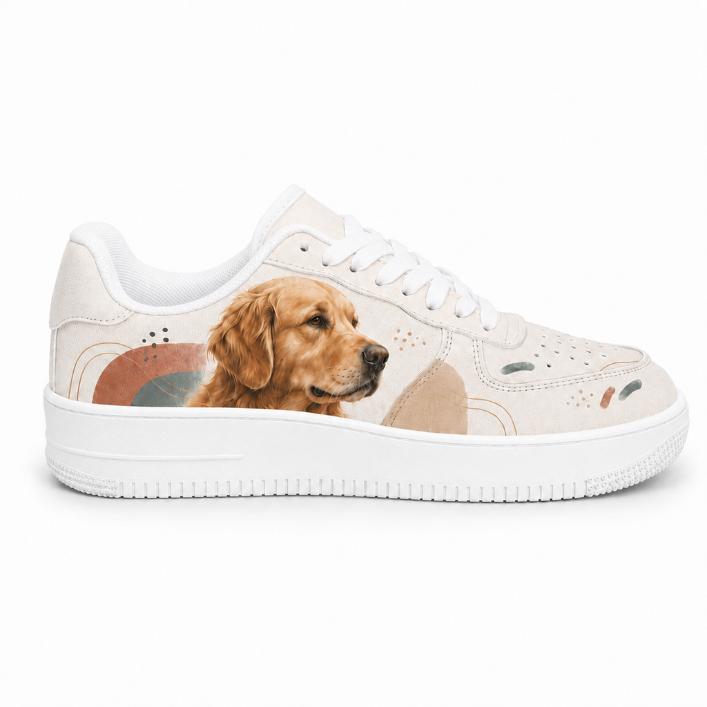 Golden Retriever Mom Mid-Century Boho Sneakers