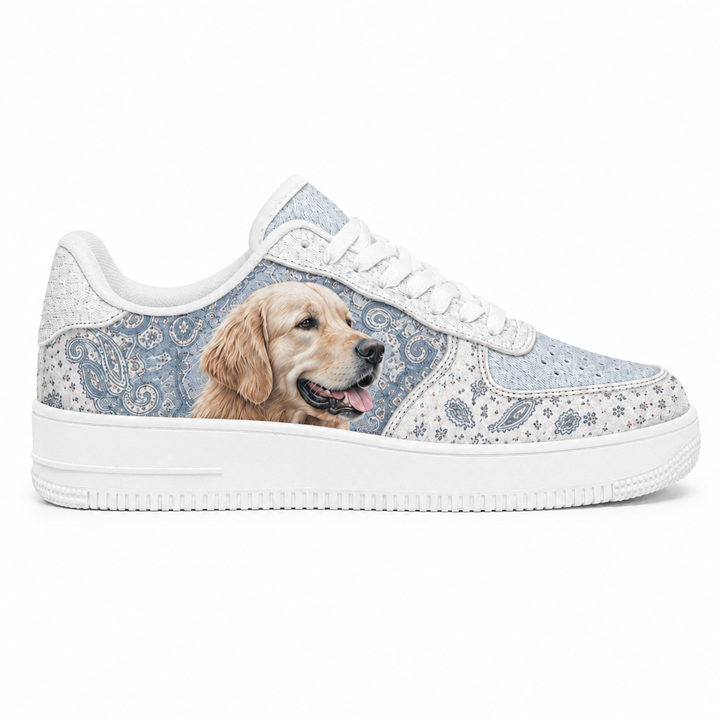 Golden Retriever Mom Blue Bandana Sneakers