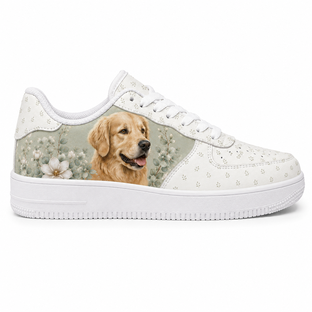 Golden Retriever Mom Vintage Garden Floral Sneakers