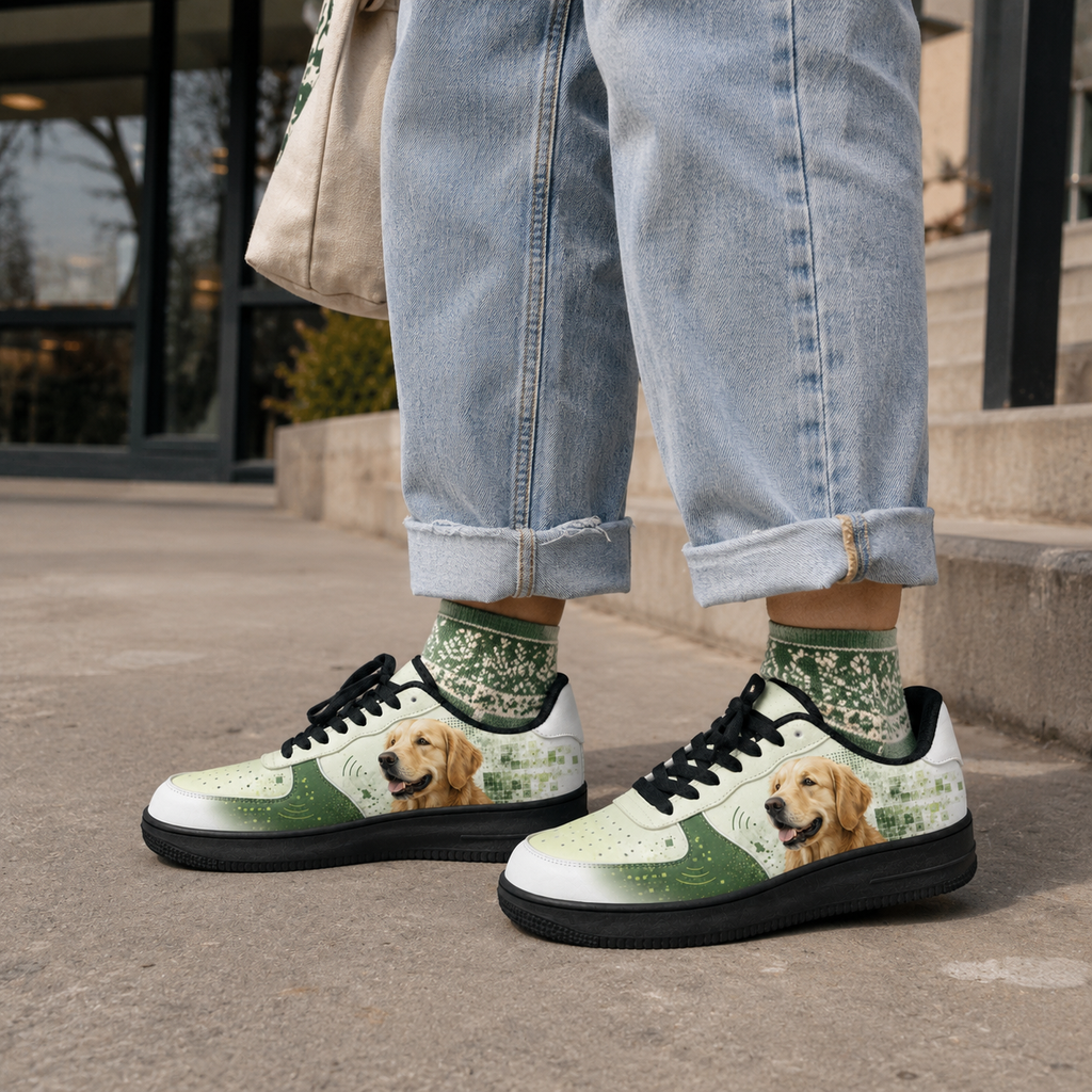 Golden Retriever Mom Sage Botanical Sneakers