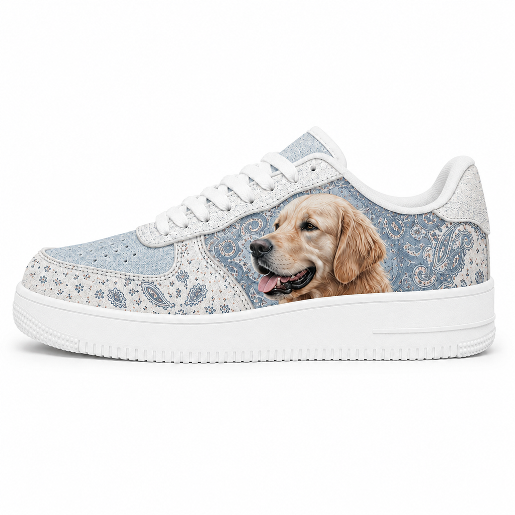 Golden Retriever Mom Blue Bandana Sneakers