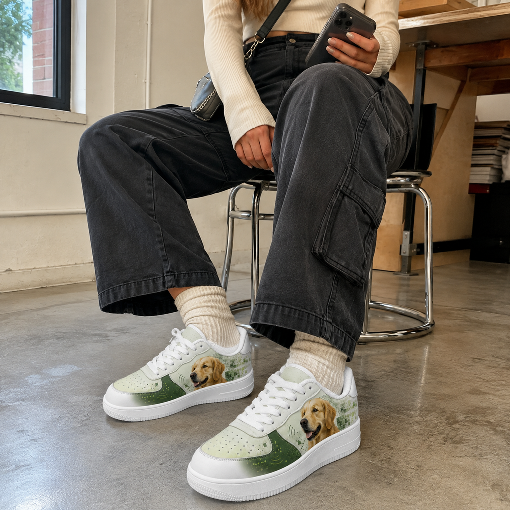 Golden Retriever Mom Sage Botanical Sneakers