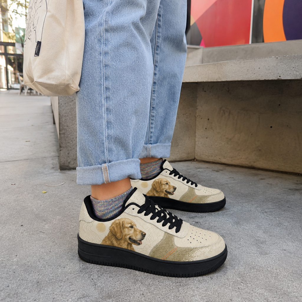 Golden Retriever Mom Earth-Tone Sneakers