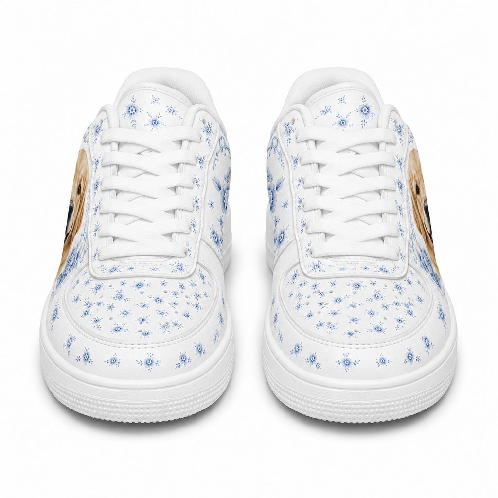 Golden Retriever Mom Blue Porcelain Sneakers