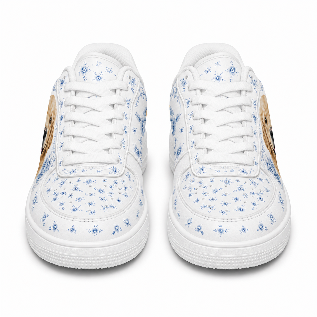 Golden Retriever Mom Blue Porcelain Sneakers