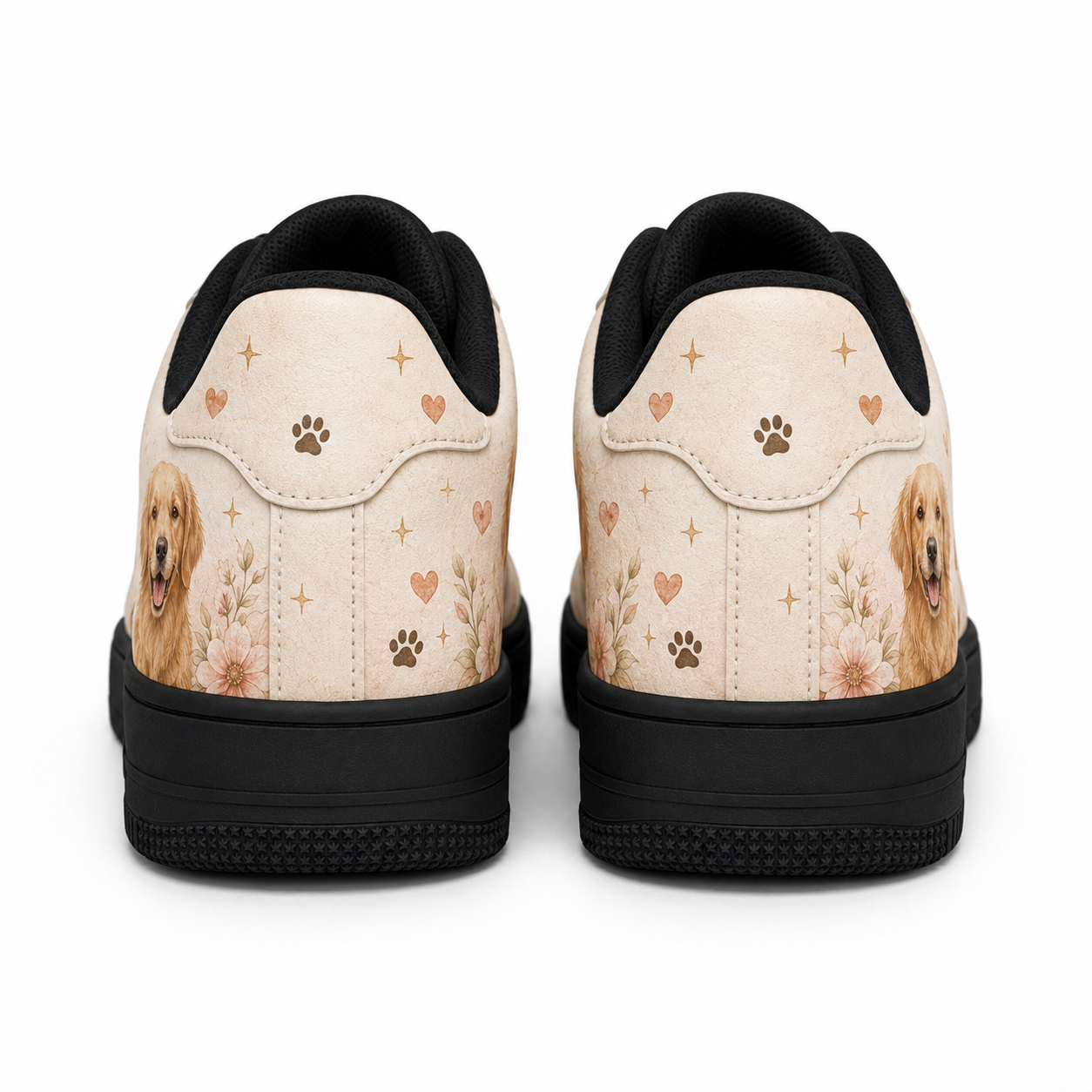 Two pairs of golden retriever flat shoes