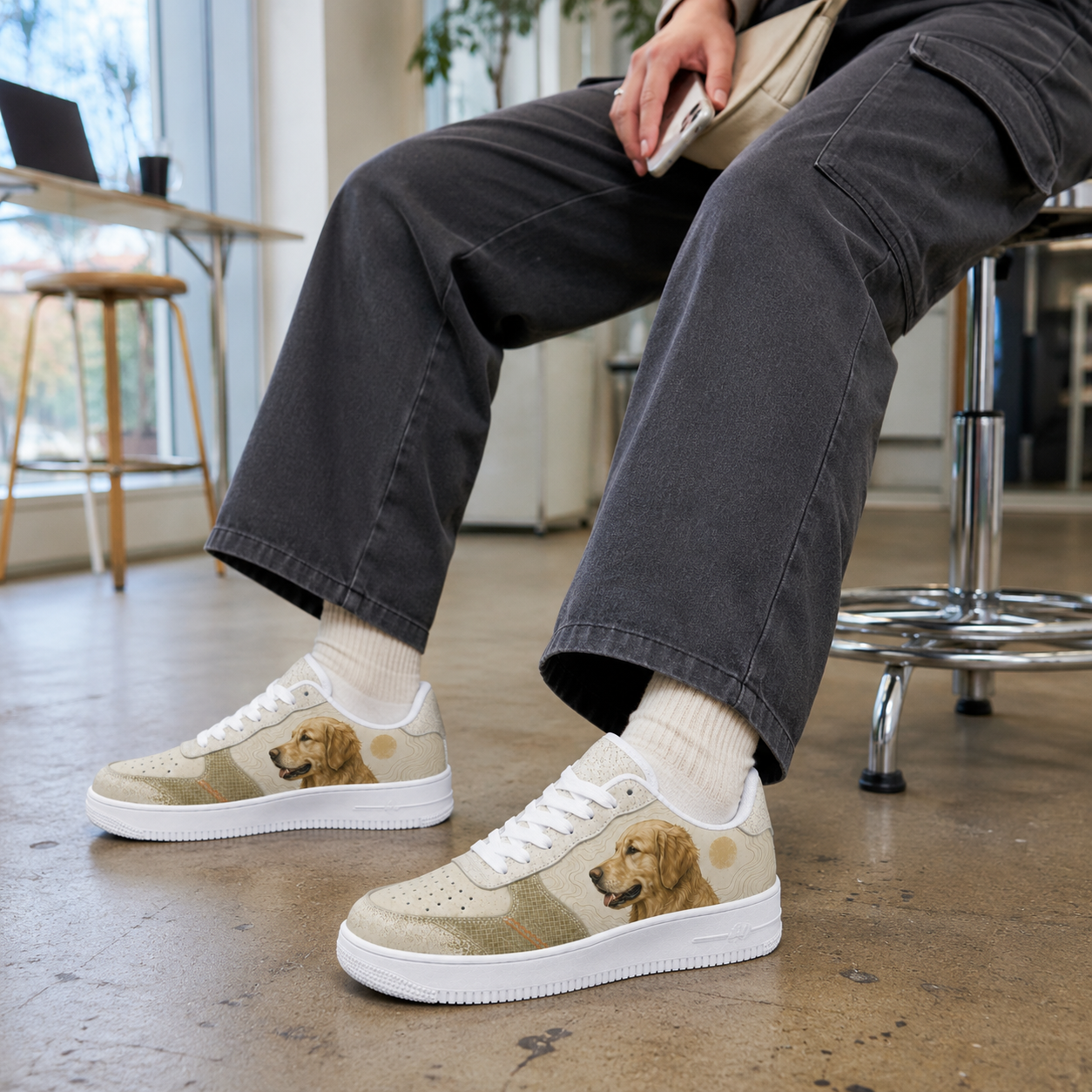 Golden Retriever Mom Earth-Tone Sneakers
